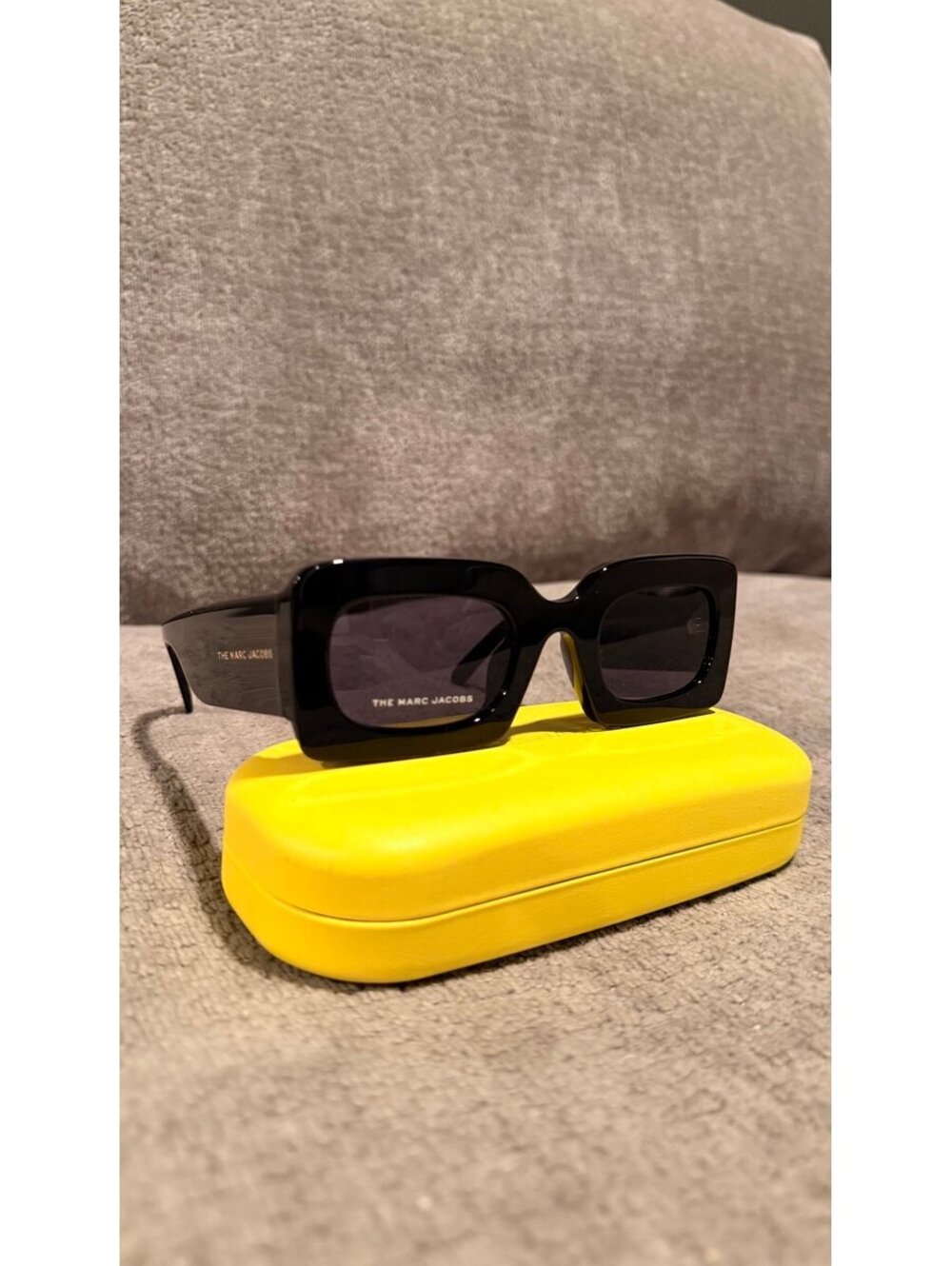 NEW Marc Jacobs Black Sunglasses with Yellow Case